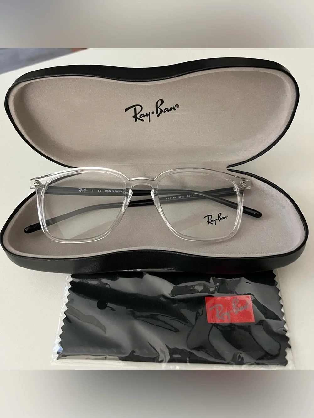 RayBan RB7185 Polarized Eyeglasses with Transparent frame UNISEX